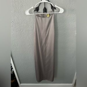 Silver slip dress H&M
